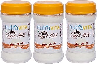 Nutra Vita Camel Milk Powder THREE Units of 100 G each (Freeze Dried,Gluten Free, No Additives, No Preservatives) Packed in Reusable PET Bottles