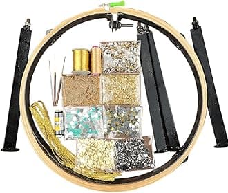 Aari Work Materials, Maggam Work Embroidery Combo 16 inch Aari Stand Beginner’s Pack Set