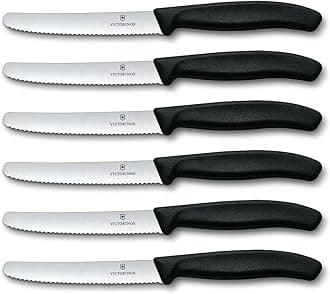Victorinox Swiss Classic 6-Piece Steak Knife Set, 4-1/2-Inch Serrated Blades with Round Tip, 4-Inch
