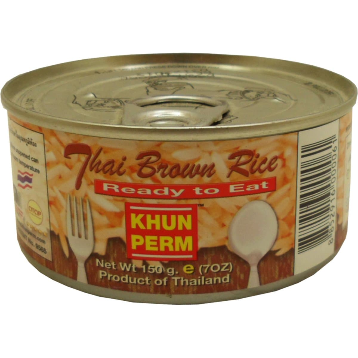 Thai Brown Rice (Cooked Rice) Ready to Eat Original Net Wt 150 g (5.29 Oz) Khunperm Brand x 5 cans