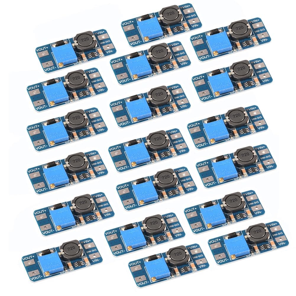 20PCS MT3608 DC-DC Step Up Boost Power Converter 2A Module Adjustable Step Up Voltage Regulator Board 2-24V to 5V-28V Output