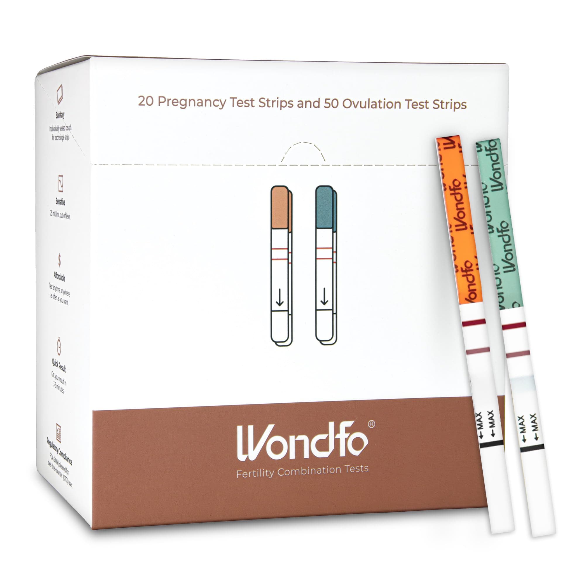 50 Ovulation Test Strips and 20 Pregnancy Test Strips Kit - Rapid Test Detection for Home Self-Checking (50 LH + 20 HCG)