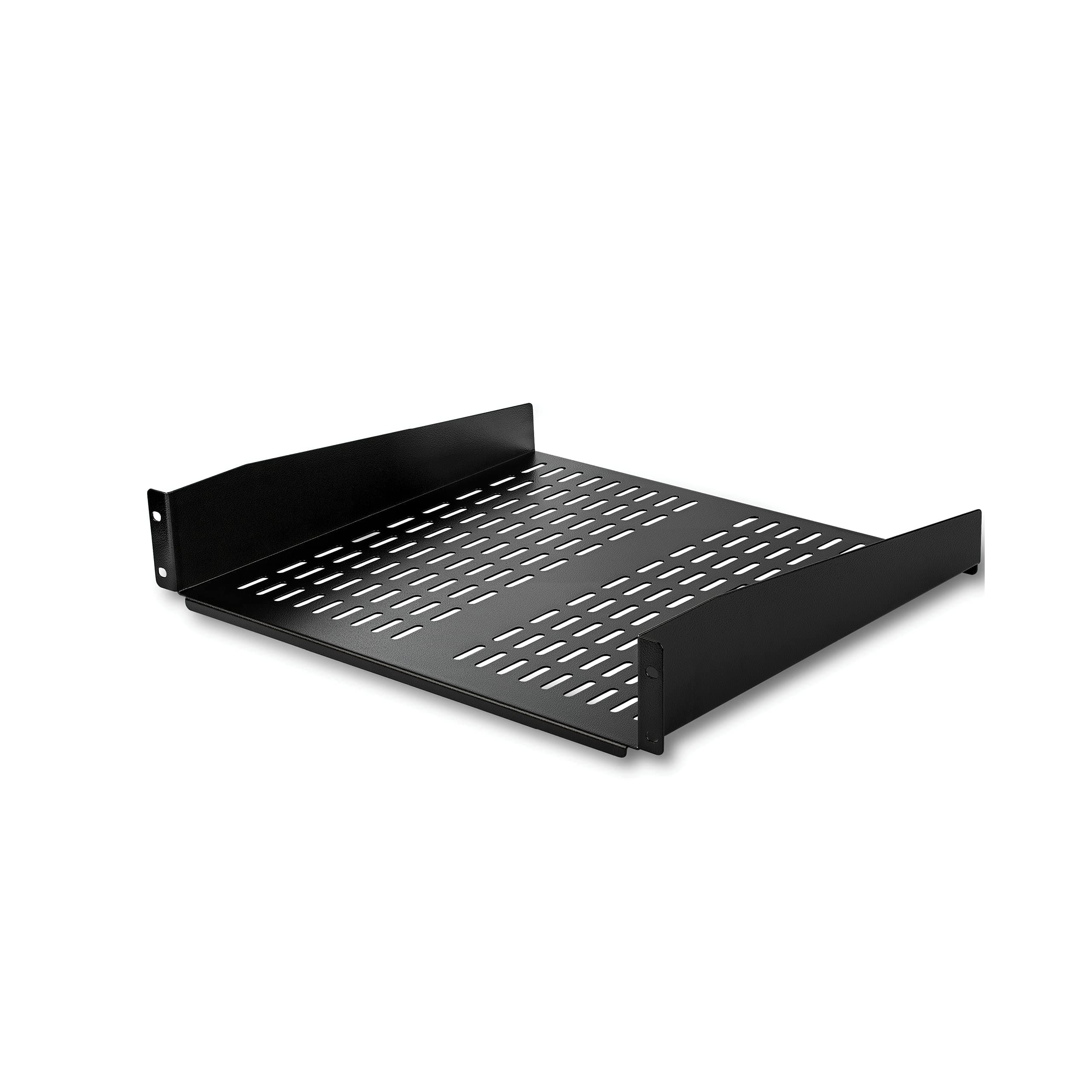 2U 16in Universal Vented Rack Mount Cantilever Shelf - Fixed Server Rack Cabinet Shelf - 50lbs / 22kg - 16in Deep