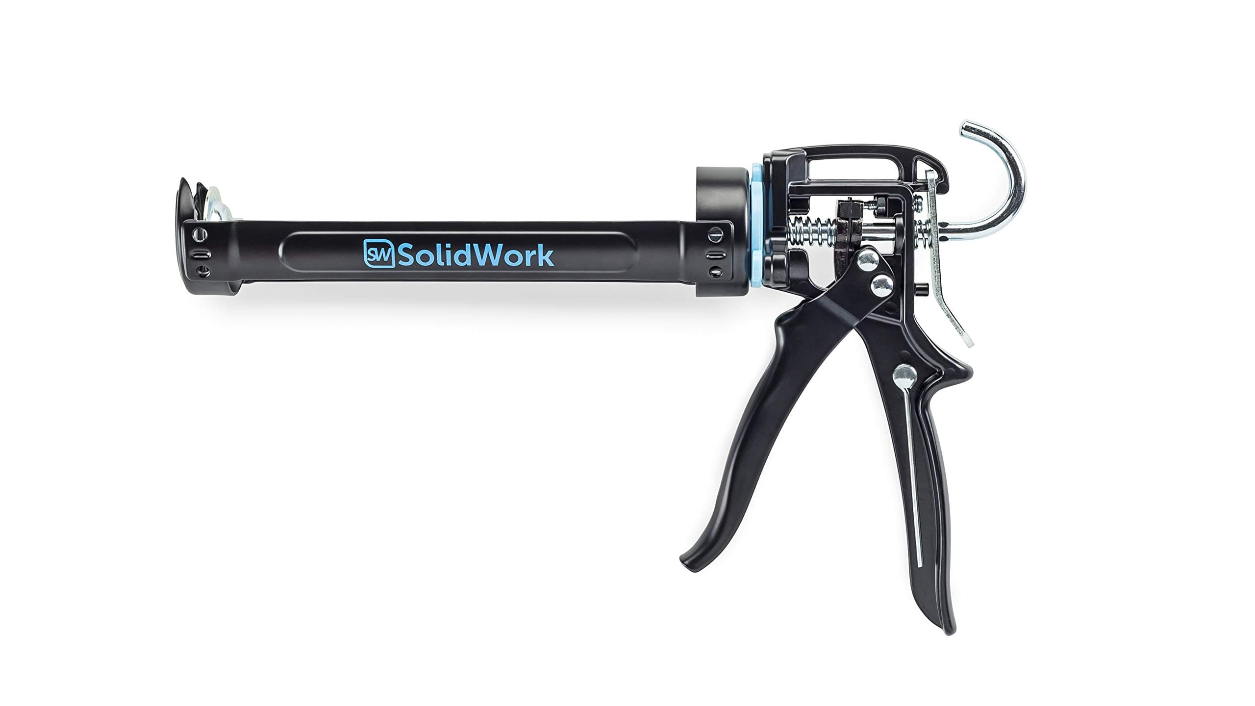 Caulk Gun for Professional & Drip-Free Use with Ergonomic Steel Handle, up to 1/10 Gallon Cartridge, Adjustable 24:1 Thrust Ratio 1/10 Gallon Cartridge | Black Caulking Gun