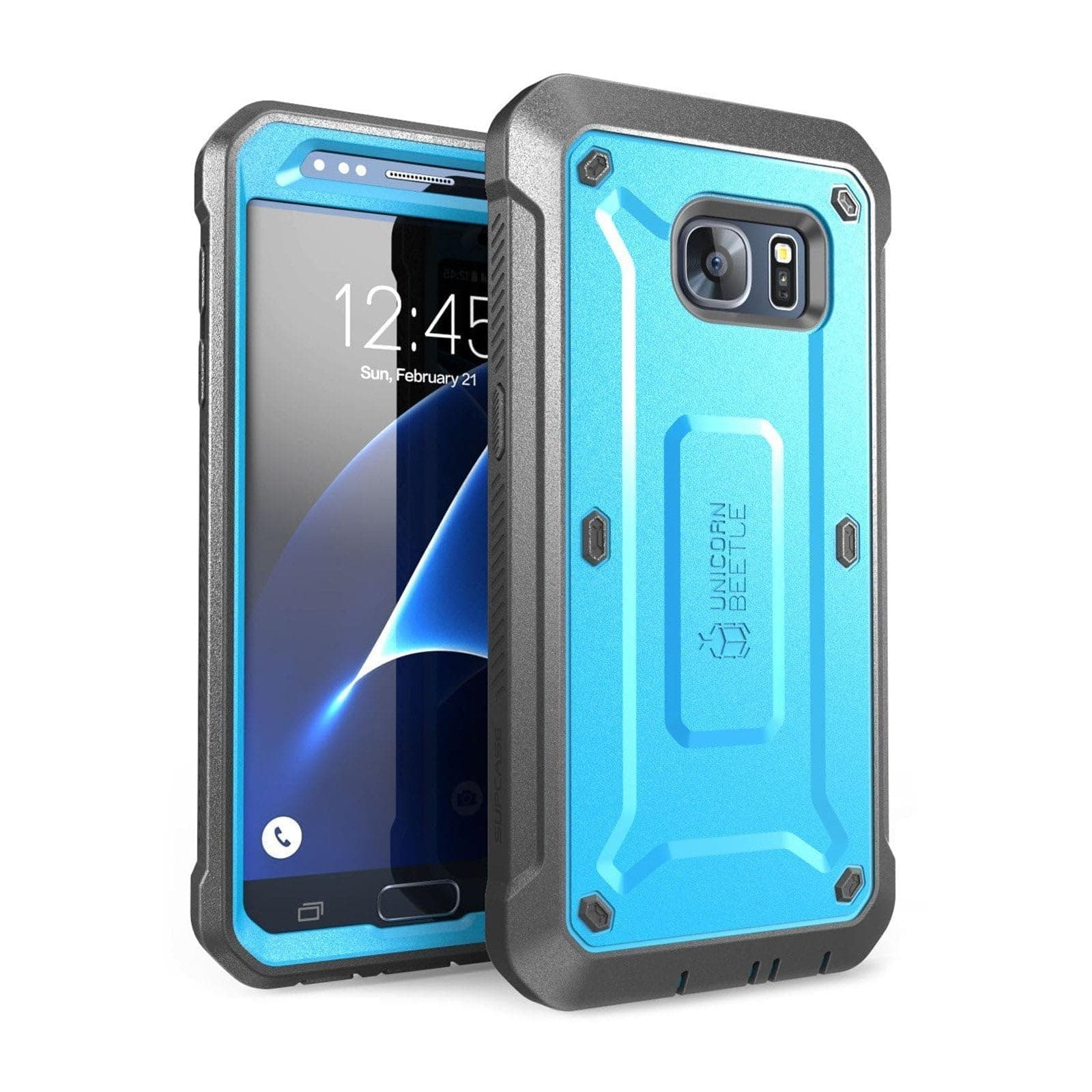 Unicorn Beetle Pro Series Case Designed for Galaxy S7, with Built-In Screen Protector Full-body Rugged Holster Case for Samsung Galaxy S7 (2016 Release) (Blue/Black)