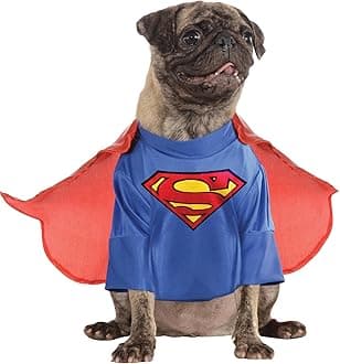 Rubie's Adult DC Comics Pet Costume, Small, Superman Party Supplies, Multicolor, S Neck 12 Girth 17 Back 11 UK