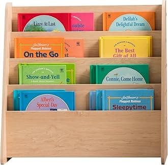 USA Wide 4 Pocket Magazine Rack, Light Brown