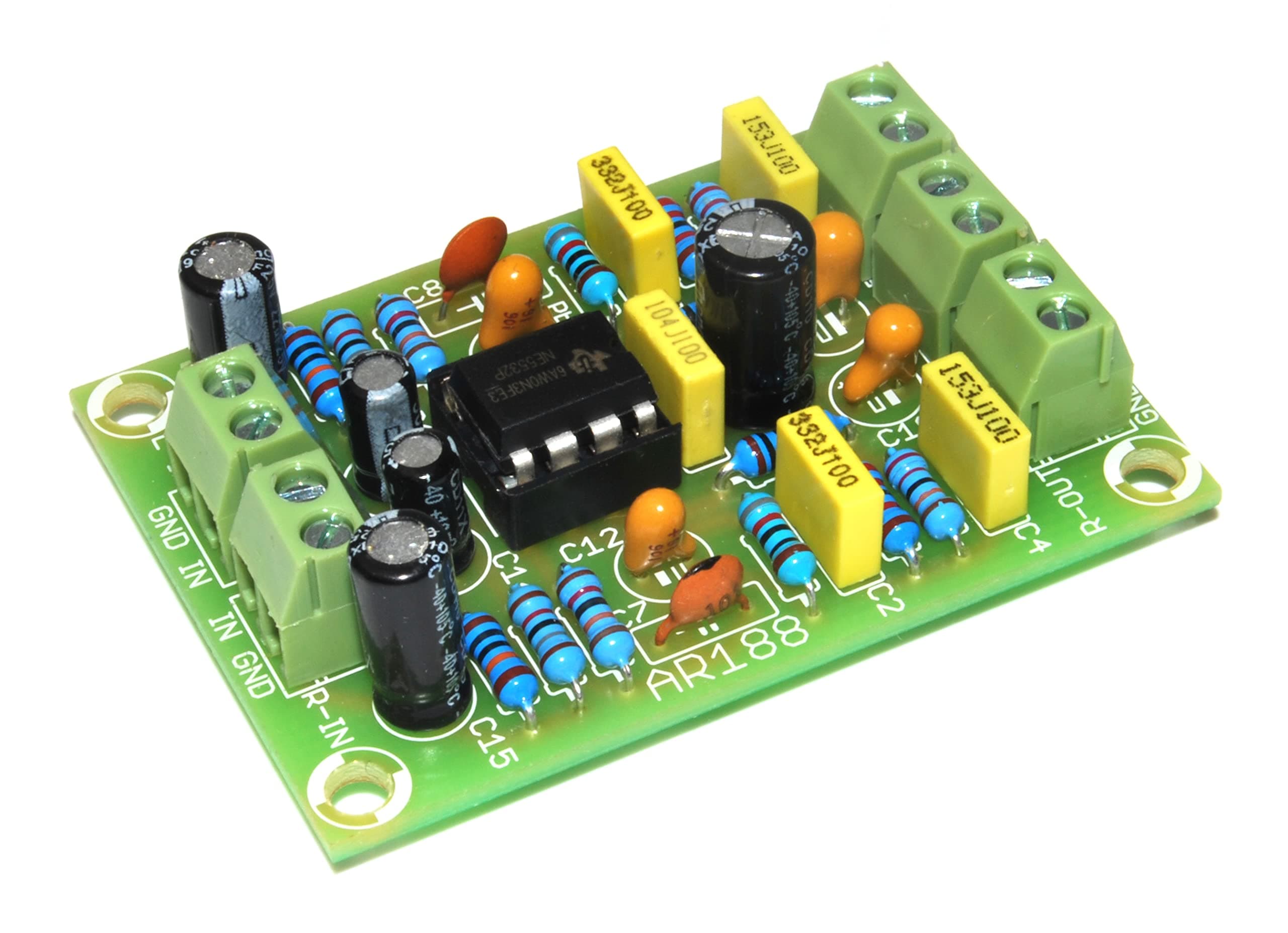AR188 RIAA Stereo Preamplifier for Record Player Assembly Kit Rio Pre-amplifier Equalizer Green