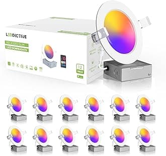 12 Pack Smart Recessed Lighting 4 Inch, 4 Inch LED Recessed Lights 9W 700LM, Smart Downlight with Junction Box Compatible with Alexa/Google Assistant and Siri - ETL and Energy Star Certified