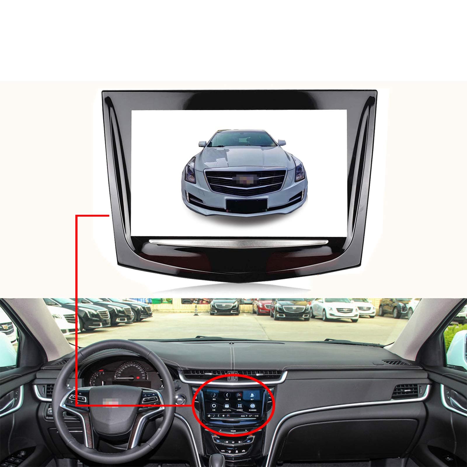 Upgrade Replacement cueTouch Screen Display for 2013-2020 Cadillac CTS CTS-V,Cadillac CUE System ATS ATS-V,Cadillac XTS with Free Trim Tools