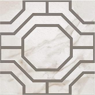 Achim Home Furnishings Retro Self Adhesive 12-Inch Vinyl Floor Tiles, 20 Tiles - 12" x 12", Marble Octagon Pattern - Peel & Stick, DIY Flooring for Kitchen, Dining Room, Bedrooms & Bathrooms by Decor