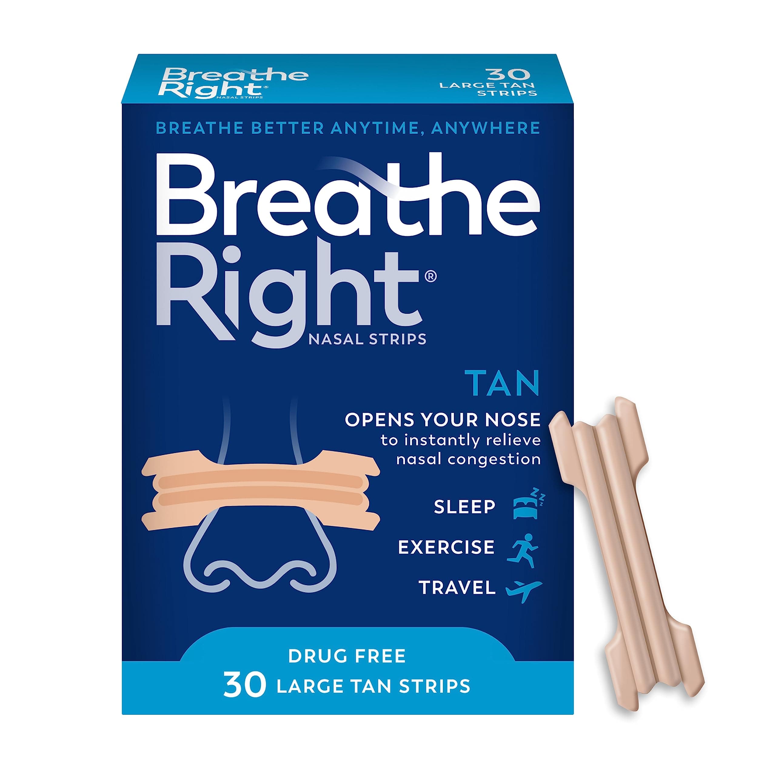 Breathe Right Nasal Strips, Large