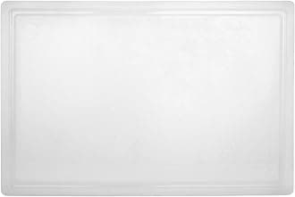 Thirteen Chefs Commercial Plastic Carving Board with Groove, NSF Certified, HDPE Poly White 18 x 12 x 0.5 Inch