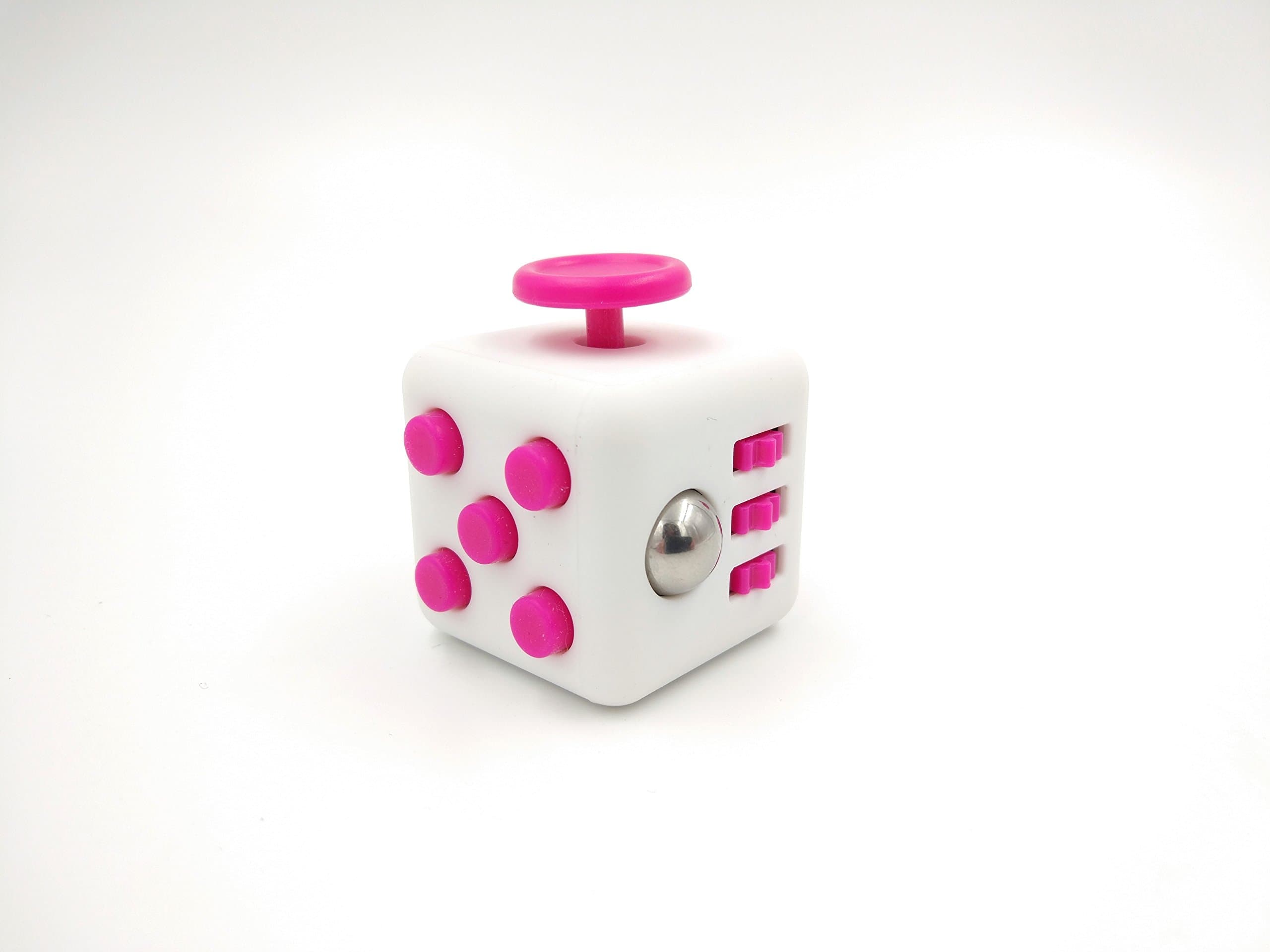 FIDGETARIAN Antistress cube with 6 different functions (White and Pink color) FIDGET CUBE