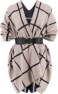 Women's Shawl Wrap Poncho Ruana Cape Open Front Cardigan Shawls for Spring Fall Winter