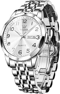 Watch for Men Women Large Face Unisex Diamond Luxury Dress Analog Quartz Stainless Steel Waterproof Luminous Date Business Casual Wrist Watch