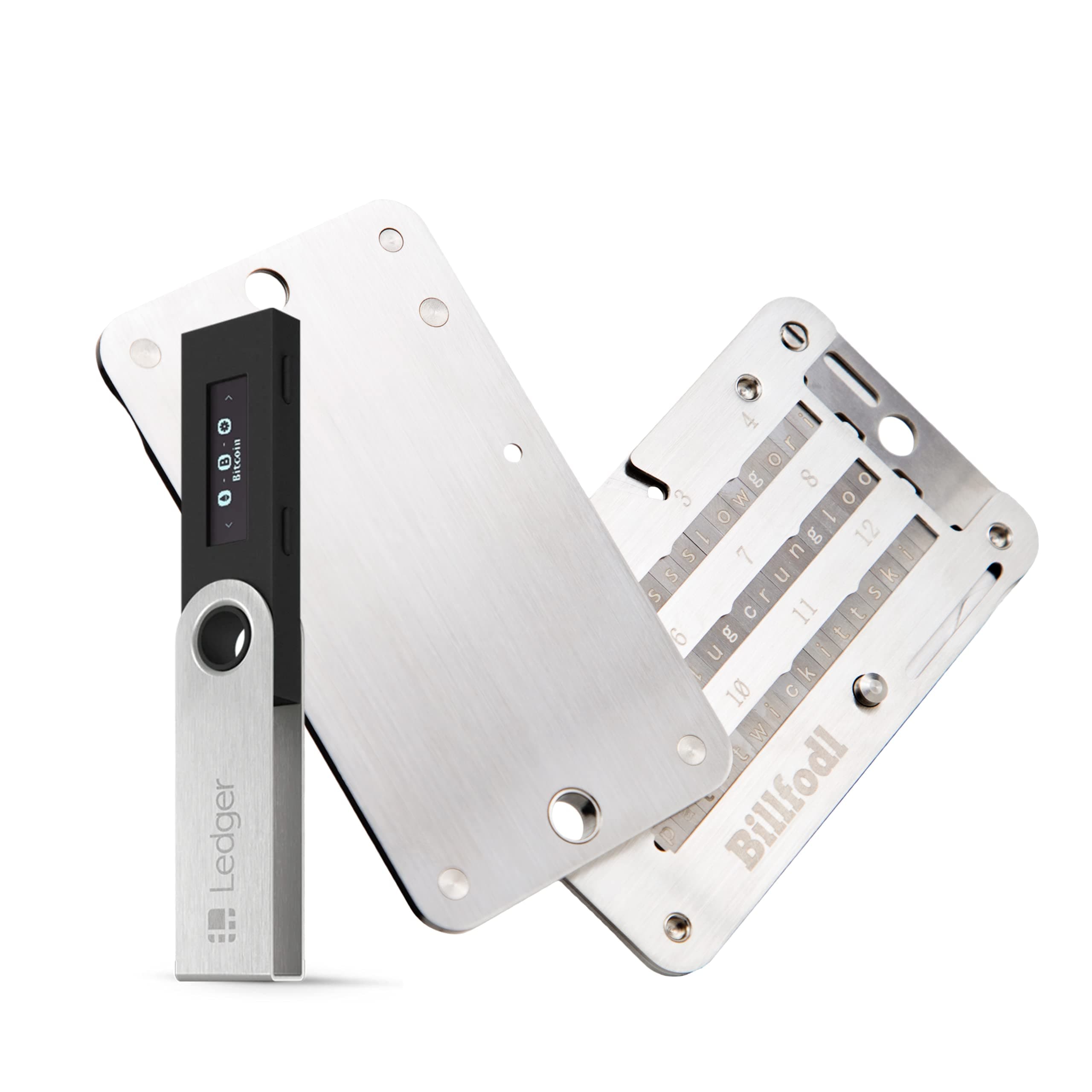 Billfodl [BUNDLE] Ledger Nano S Hardware Wallet for Seed Words BackUp | The Best Crypto Wallet + Cold Wallet for Crypto Compatible with BIP39 Wallets. Store your Bitcoin, Ethereum, ERC20 and more