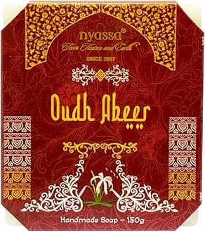 Nyassa Premium Oudh Abeer Handmade Natural Bathing Soap | Calendula Extract,Organic Sweet Almond Oil |Oudh Fragrance | Moisturizer | All Skin Type 150gm