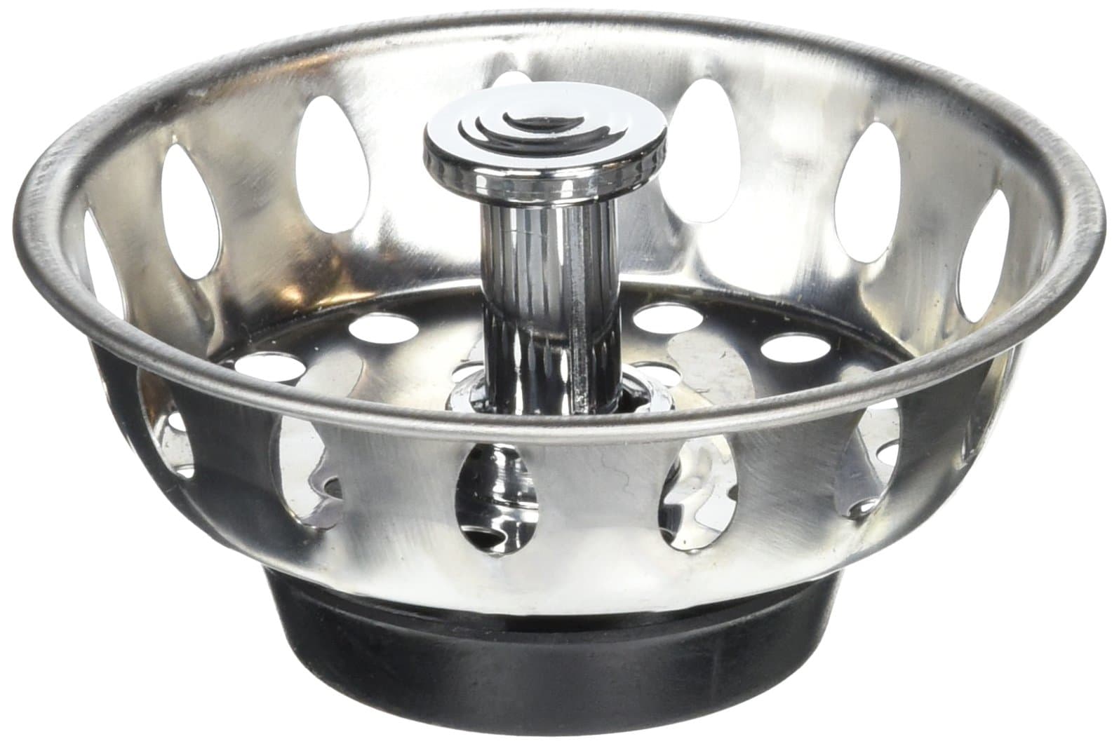 Plumb Pak PP820-25 PlumPak Replacement Sink Basket Strainer With Adjustable Post, Stainless Steel, 1-3/4", White