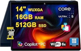 OmniBook X Flip 2-in-1 Laptop 14" WUXGA IPS Touch (400nits) Intel 8-core Ultra 5 226V (Up to 40 Tops) 16GB RAM 512GB SSD for Creator Designer Business Professional Win11Pro ICP Hub