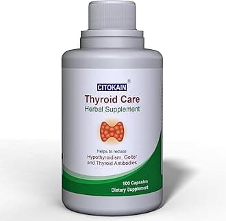 Thyroid Care Herbal Supplement [100 Capsules], Helps to Reduce Hypothyroidism, Goiter and Thyroid Antibodies