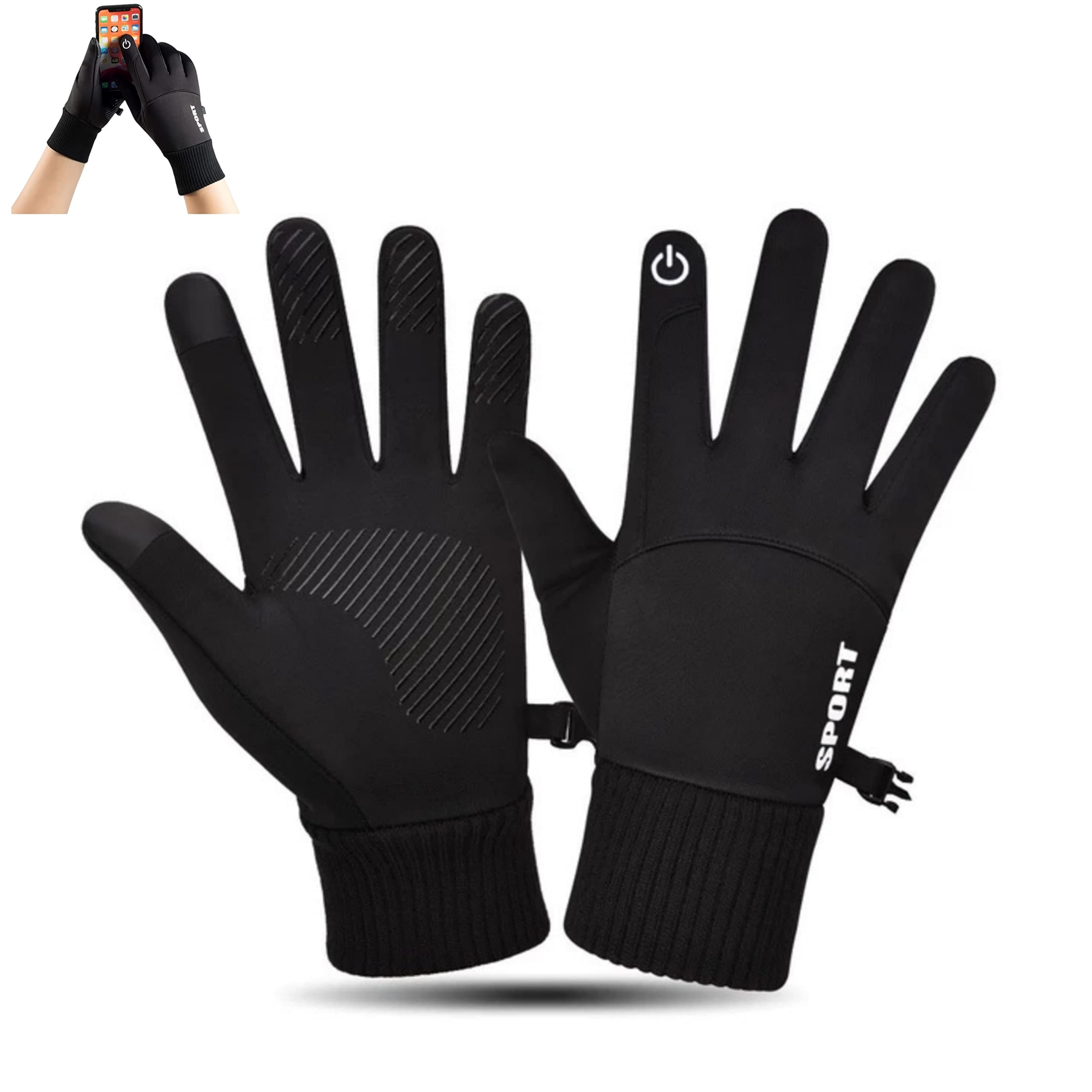 Men's Winter Warm Touch Screen Gloves Waterproof, windproof, Texting, Riding, Driving and Outdoor word Thermal winter gloves for men/boys Free Size