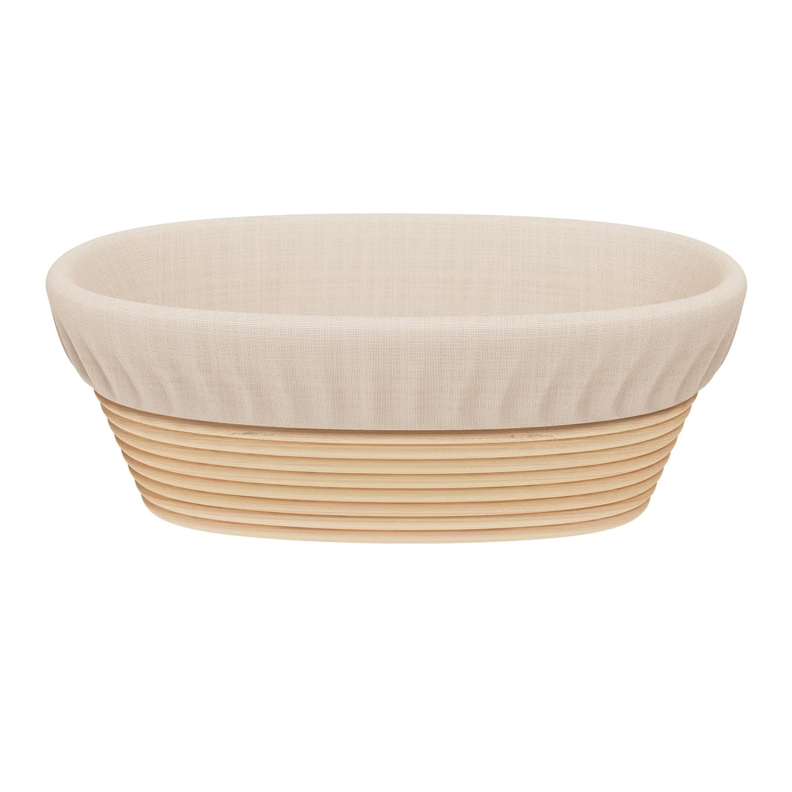 10 Inch Oval Bread Proofing Basket, Handmade Banneton Bread Proofing Basket Brotform with Bread Lame, Dough Scraper, Proofing Cloth Liner for Sourdough Bread, Baking