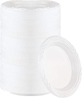 800 Count Disposable 6 Inch White Plastic Dessert Plates