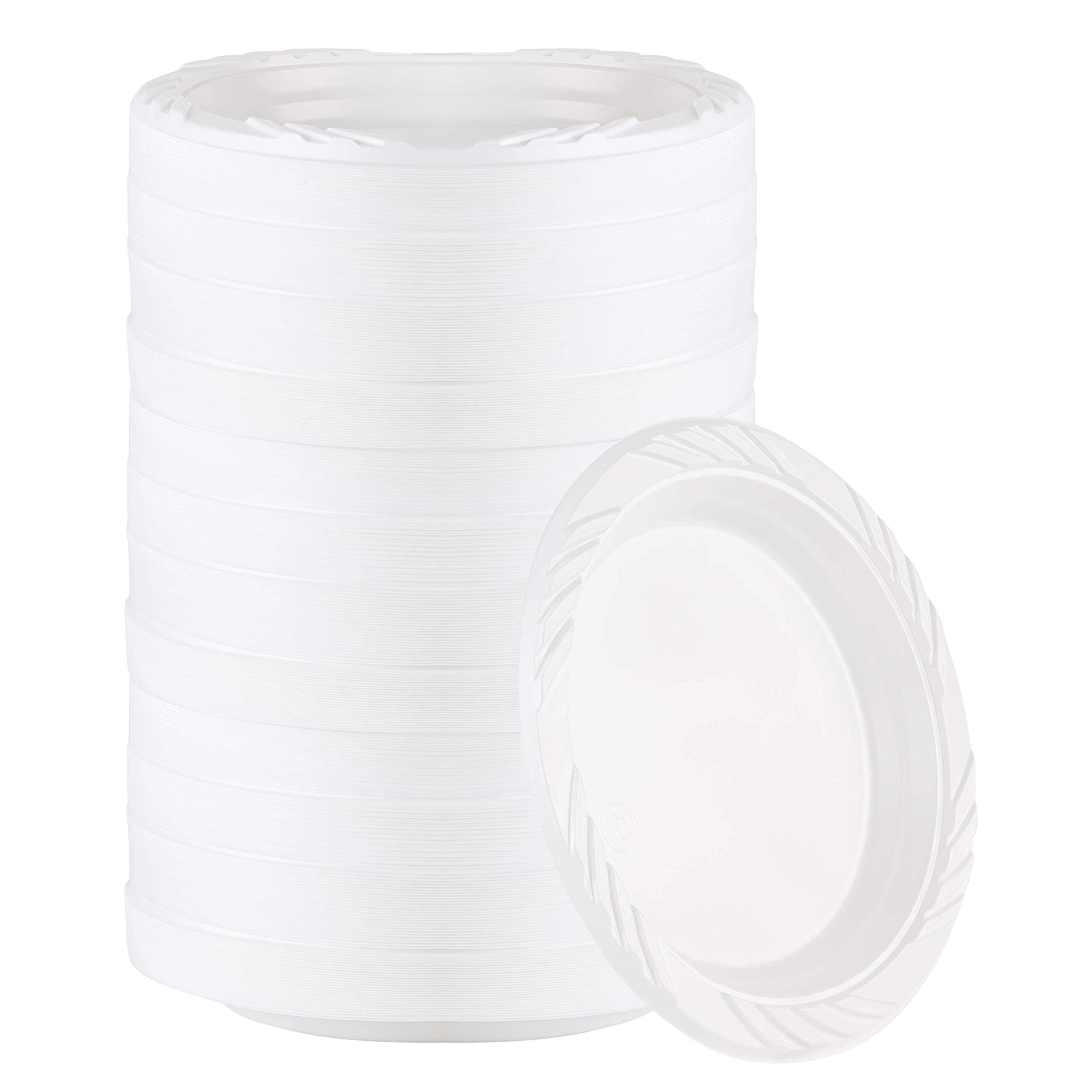 400 Count Disposable 6 Inch White Plastic Dessert Plates