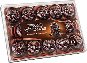 Ferrero Rondnoir Gourmet Almond Cocoa Cream Wafer Dark Chocolates Individually Wrapped 14 Pieces Gift Pack 4.68oz 138g