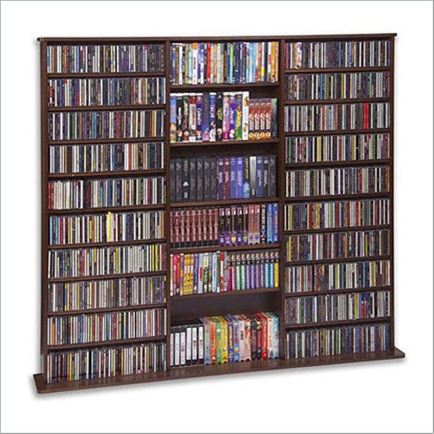 CD Rack - 1500 Veneer (Walnut) (63 3/4"H x 65 5/6"W x 9 1/2"D)