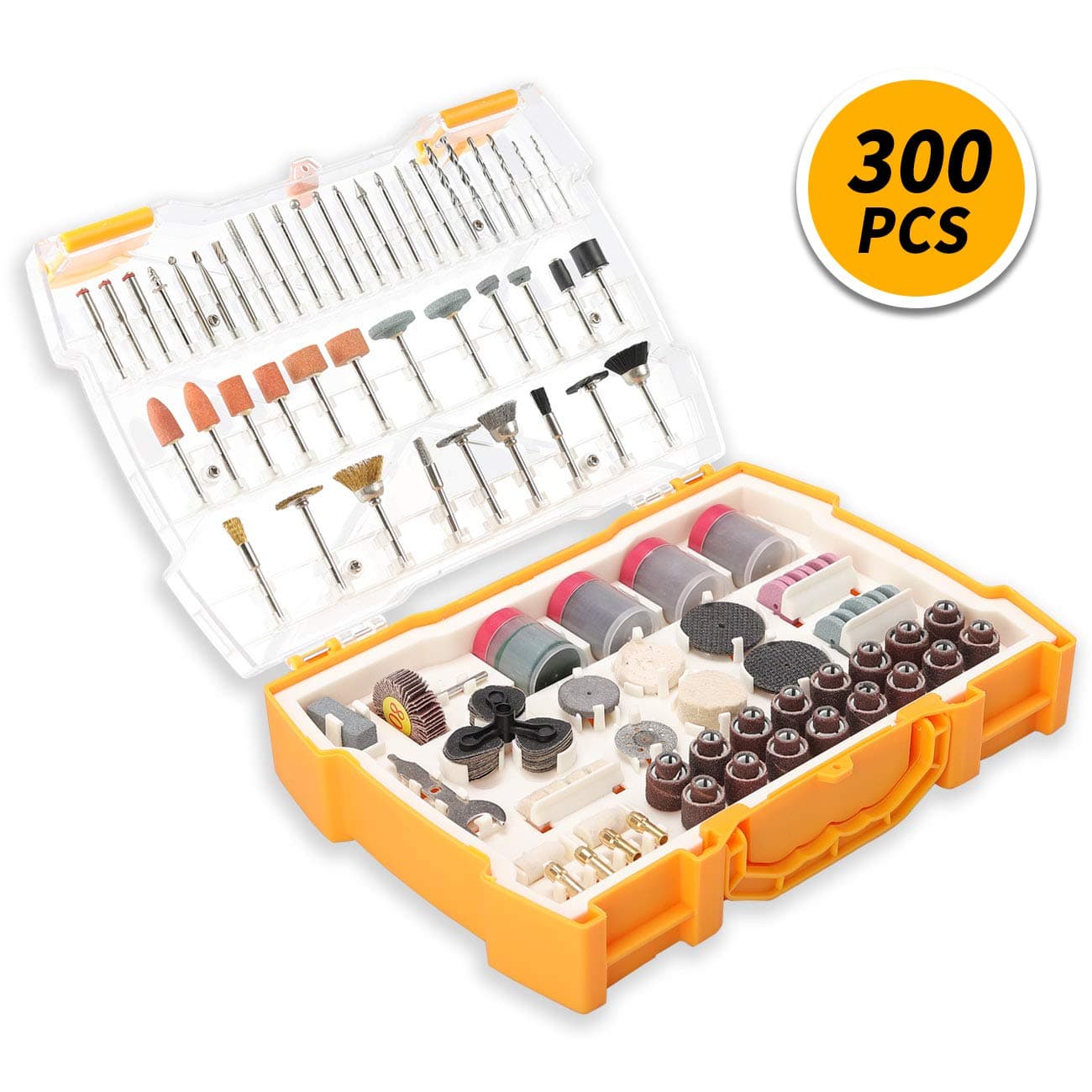 UTOOL Rotary Tool Accessories Kit 300pcs, Rotary Accessory Set Universal Fitment for DIY Woodworking, Cutting, Drilling, Grinding, Sanding, Sharpening, Carving and Polishing