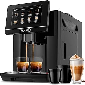 Zulay Magia Fully Automatic Espresso Machine With Grinder - 19 Customizable Coffee Options - Includes Deluxe Espresso Cups - Auto-Cleaning For Easy Maintenance - Milk-Foam System - OG Black