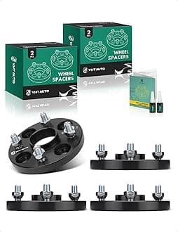 YHTAUTO 4x100mm Hub Centric Wheel Spacers 15mm Fits Kia, Ford, Mazda, Scion, Toyota, Fiat Models, Corolla 1989-2003, xB, Rio, Tire Spacers w/ M12x1.5 & 12.9 Grade Studs, 54.1mm Bore 4 Lug 4PCS Black