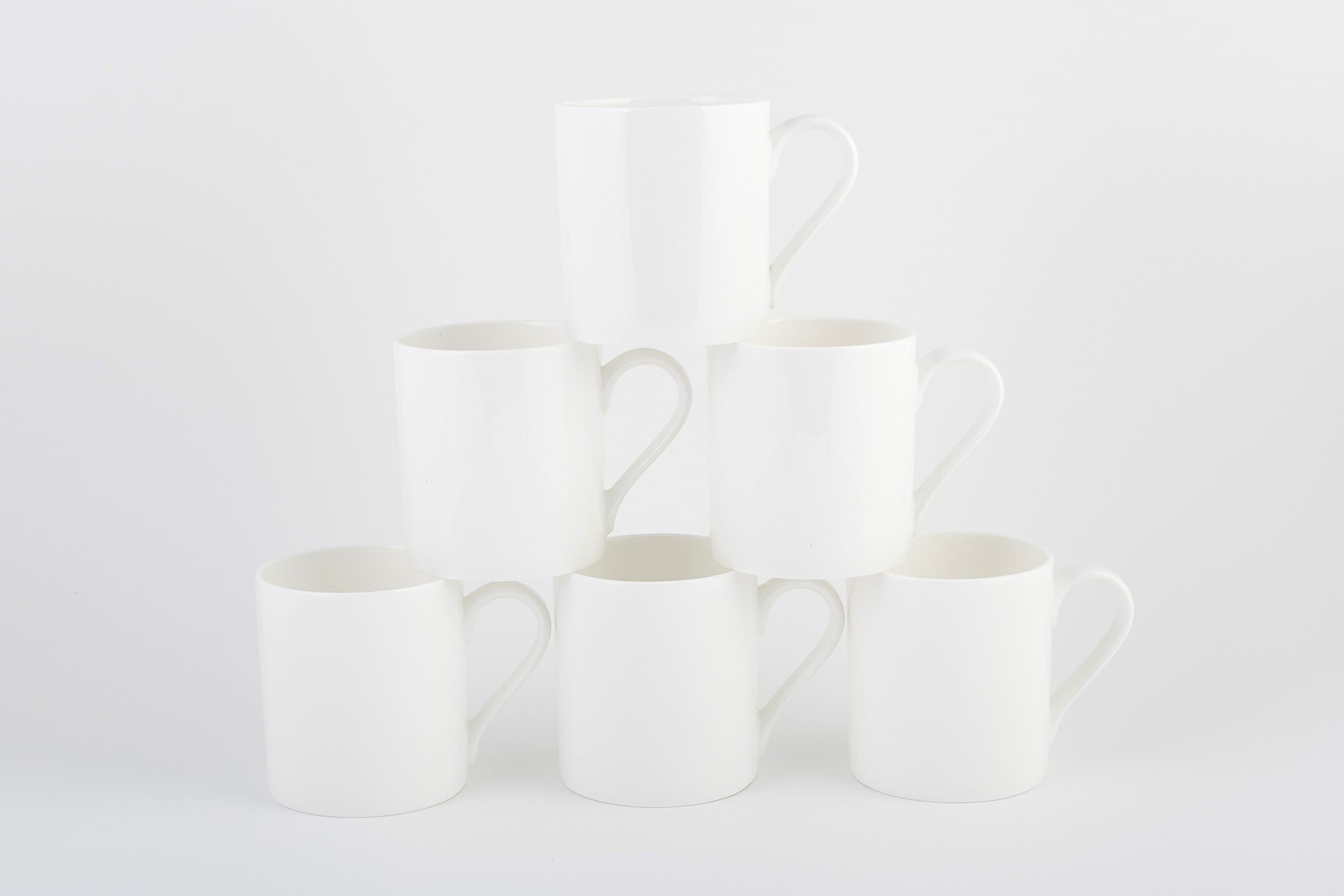 heritage FINE Bone China Small Balmoral White Mugs