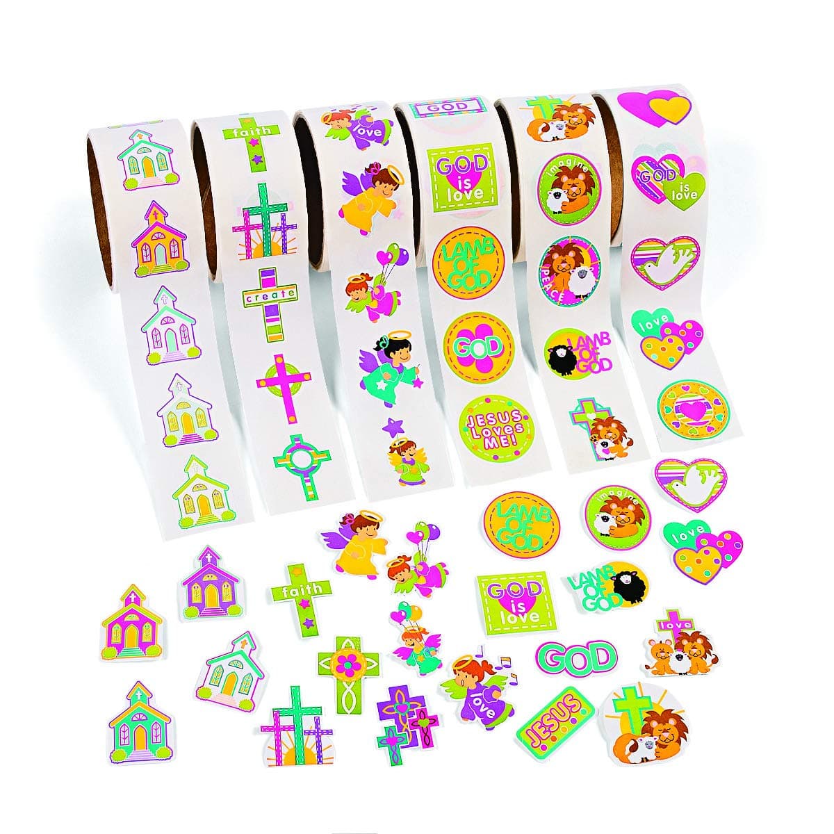 Fun Express Inspirational Stickers on a Roll (600 Piece)