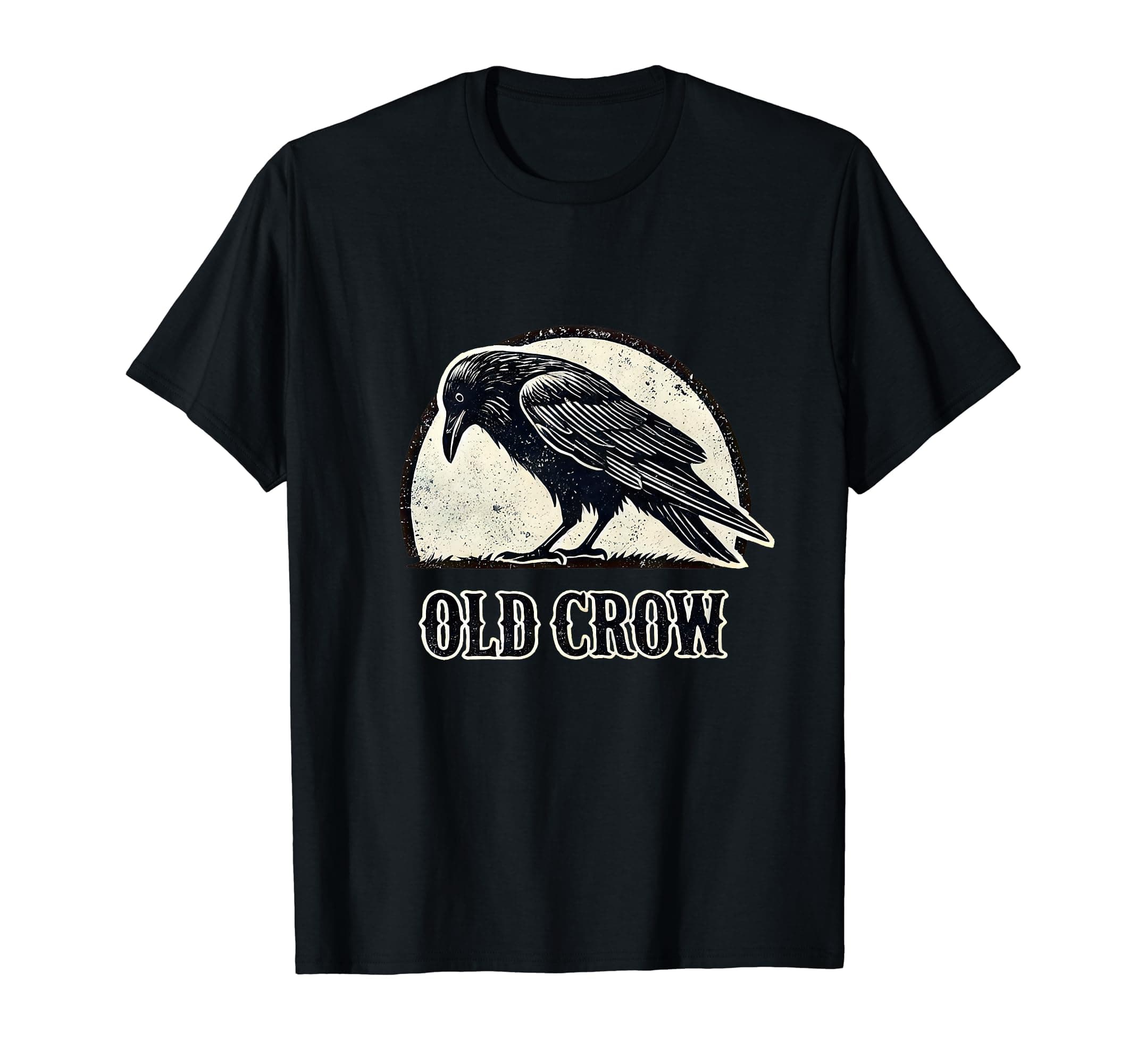 Old Crow Graphic T-Shirt, Small, Black