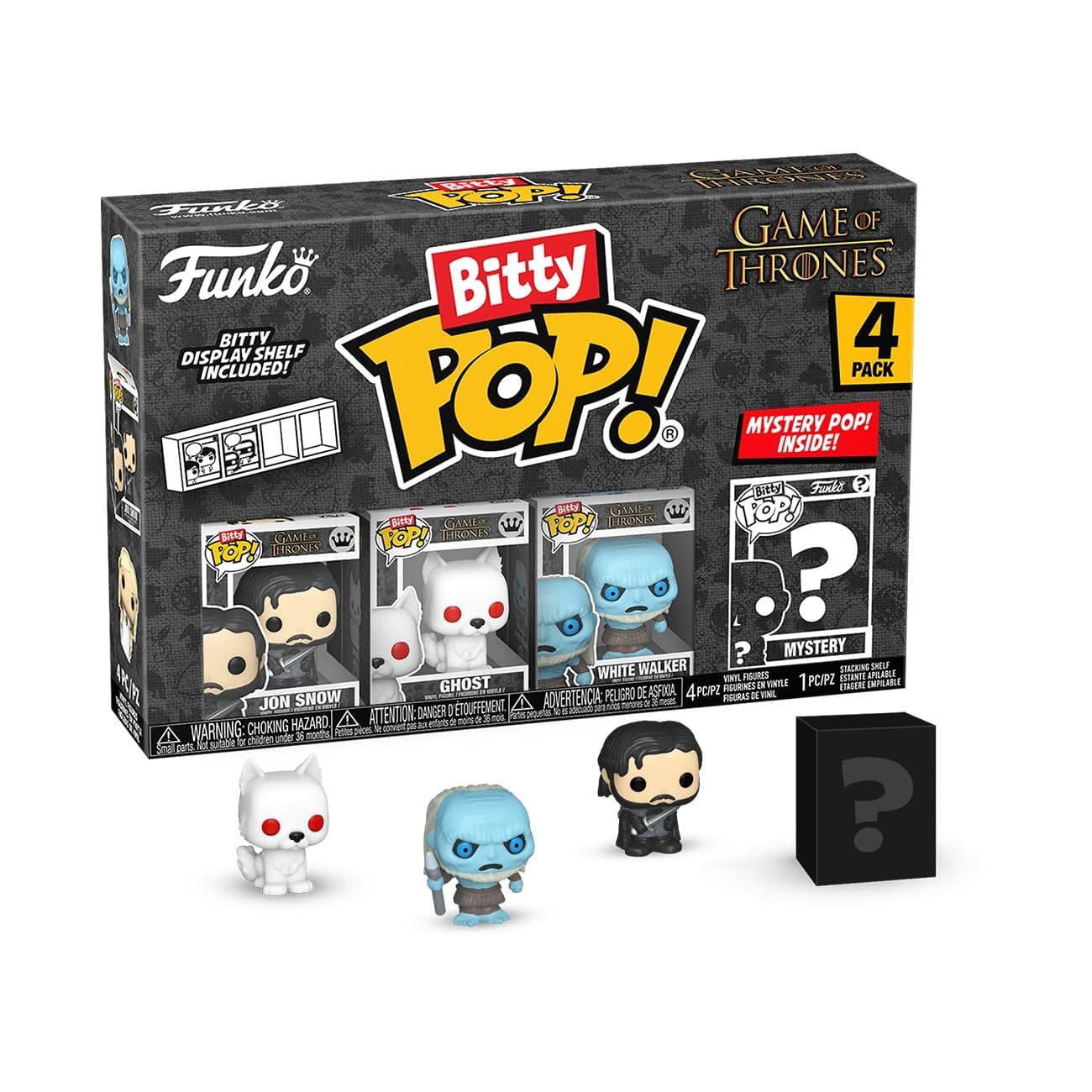 Pop Bitty: Game of Thrones - Jon Snow, Ghost, White Walker, & Mystery Chase Figure - (Styles May Vary) and A Surprise Mystery Mini Figure - 0.9 Inch (2.2 Cm) Collectable - Gift Idea