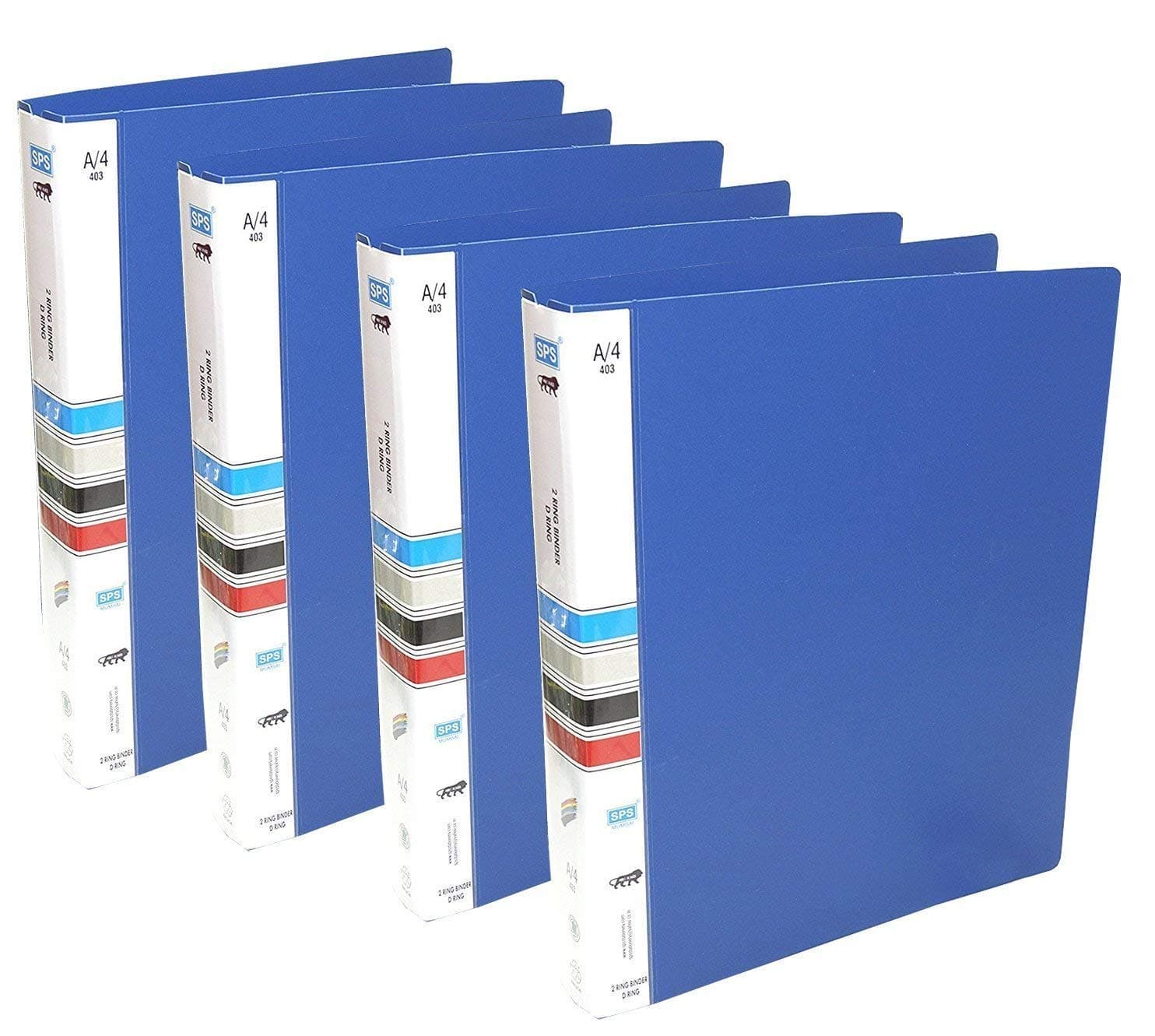 SPS Ring Binder File A4 File Folder Ring File for Projects, Certificate, Documents (Blue, Pack of 4)
