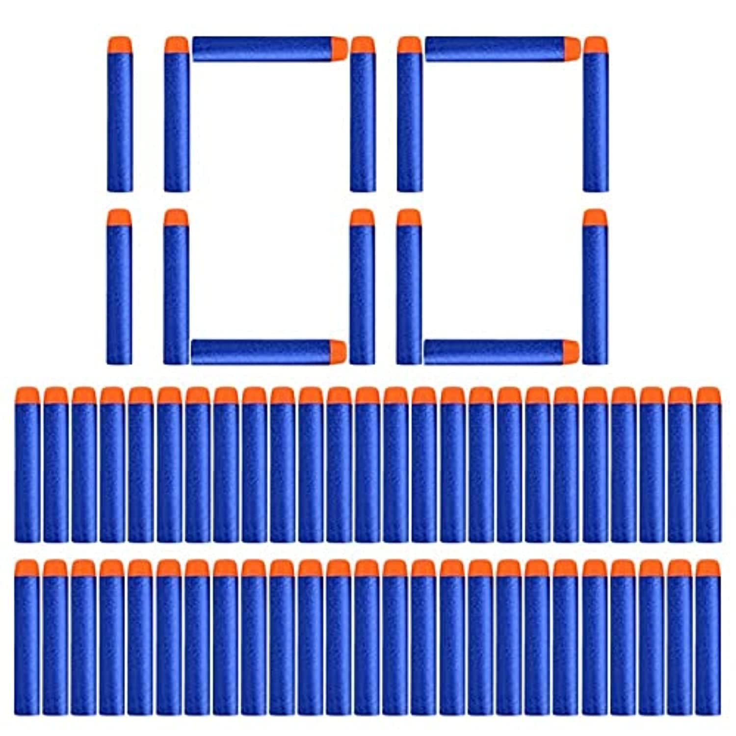 100pcs 7.2cm Refill Bullet Darts for Nerf N-strike Elite Series Blasters Kid Toy Gun (Blue)
