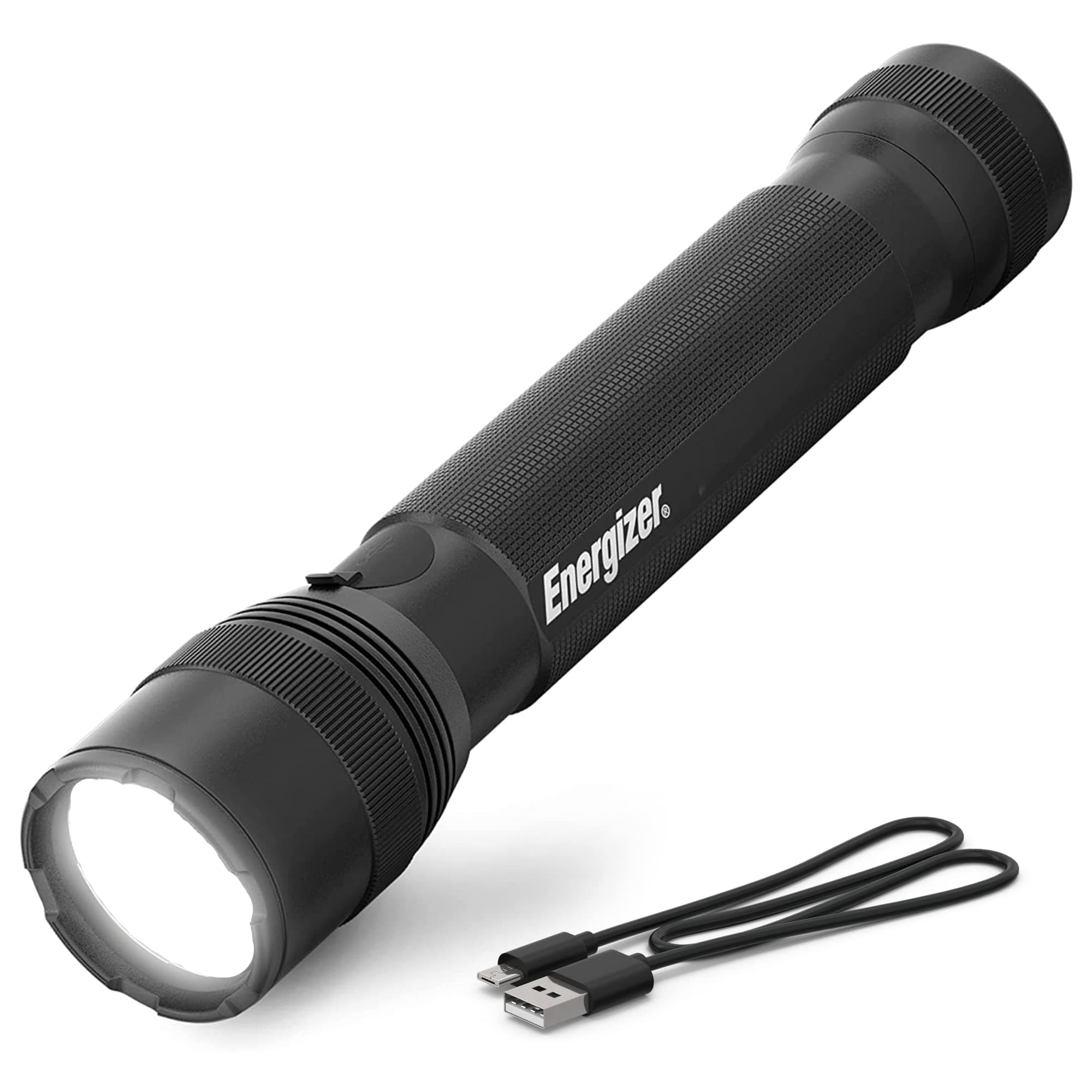TAC R 1000 LED Tactical Flashlight, Bright Rechargeable Flashlight for Emergencies and Camping Gear, Water Resistant Flashlight, USB Included, Pack of 1, Black