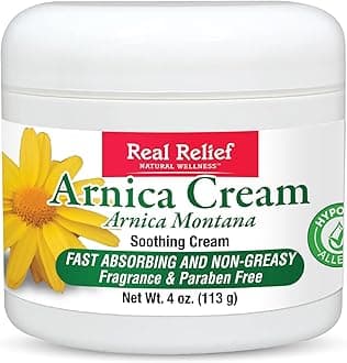 Real Relief Arnica Cream Natural, Soothing, Non Greasy and Unscented Pain Relief Cream, 4 oz (Pack of 1)