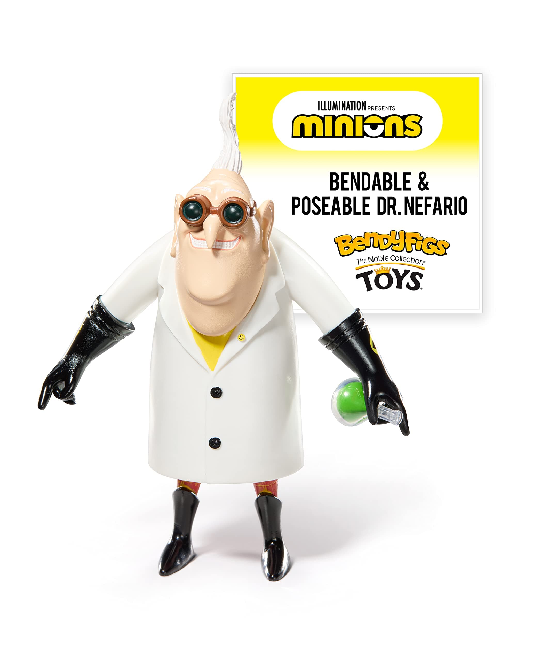 BendyFigs Minions Dr Nefario Mini 18.5cm Miniature Bendable Figure - Despicable Me - By The Noble Collection