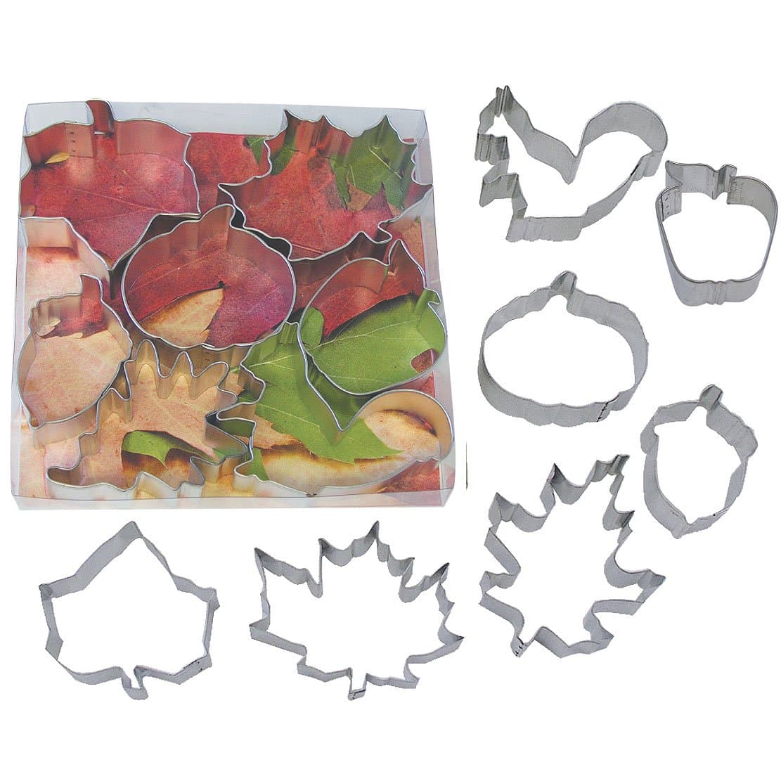 Autumn Leaf Tin Cookie Cutter 7 Pc Set L1962