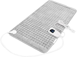 Heating Pad,Electric Heating Pads for Back,Neck,Moist Heating Pad for Abdomen Shoulder Knee Legs,Dry/Moist Heat&Auto Shut Off,Mother's Day Birthday for Men and Women,Light Gray,33x17 Inch