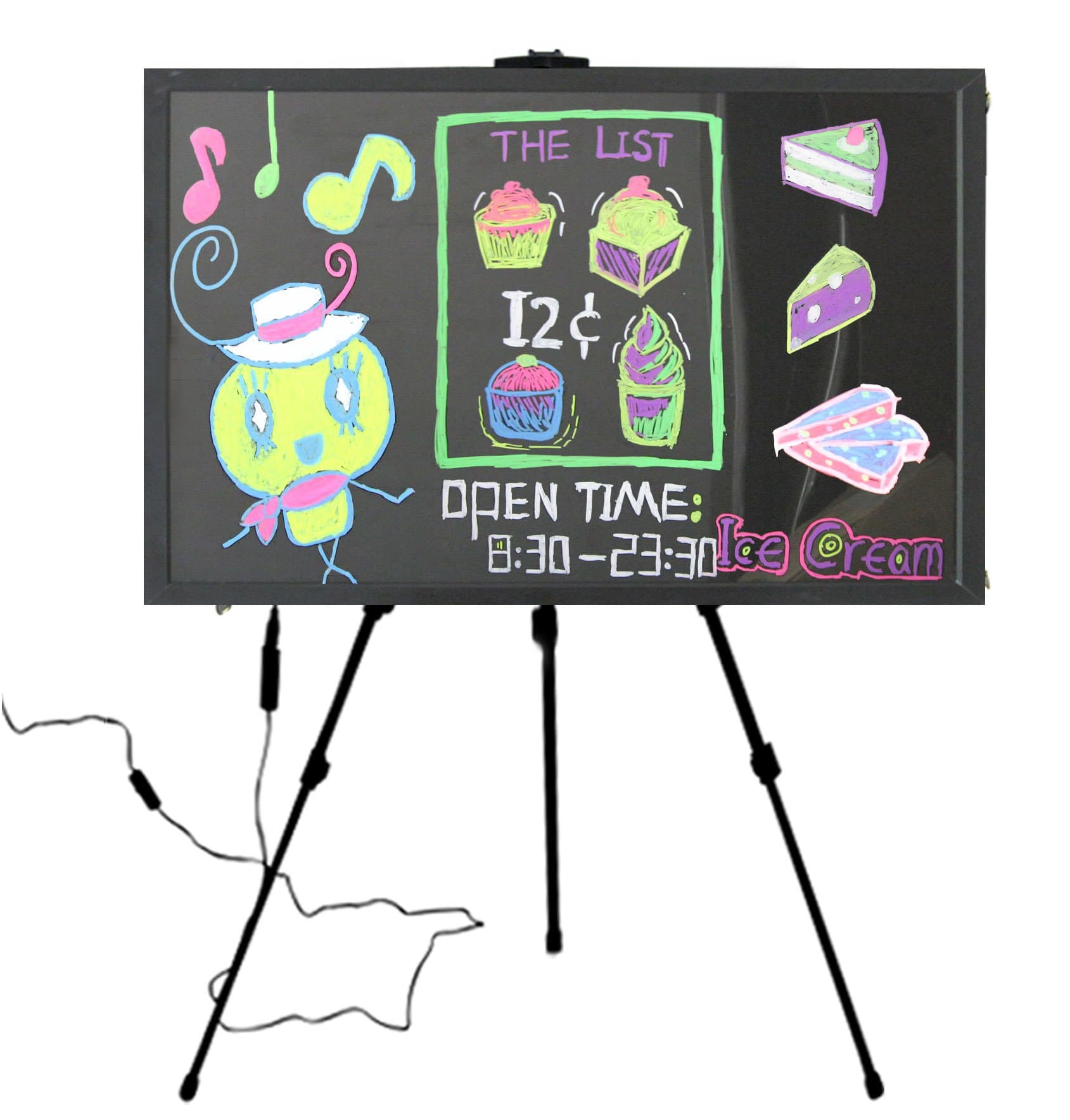 LED Writable Menu Board Message Board Sign 35" X 23" with 1 Markers Pen - Electronic Gifts