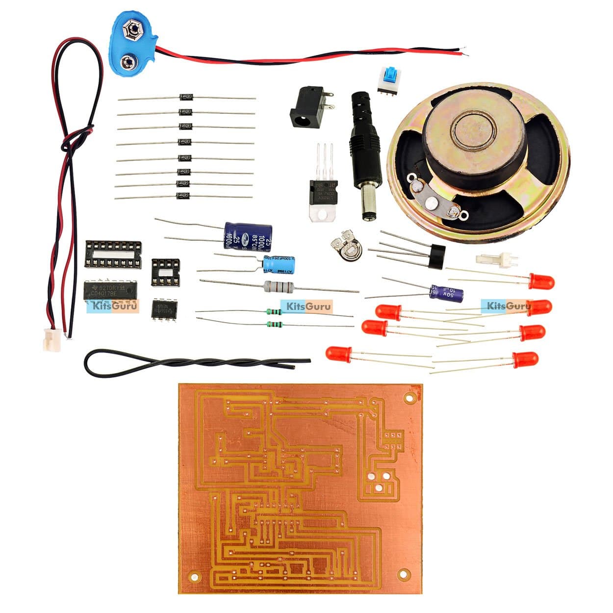 KitsGuru DIY Kit -Clock with LED Pendulum and tick Tock Sound: Simple Circuit Projects