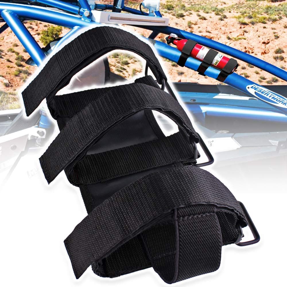 Universal UTV Roll Bar Fire Extinguisher Holder Compatible with Polaris RZR Ranger General 900 1000 XP Maverick X3 - Enhanced Stitching Quick Release