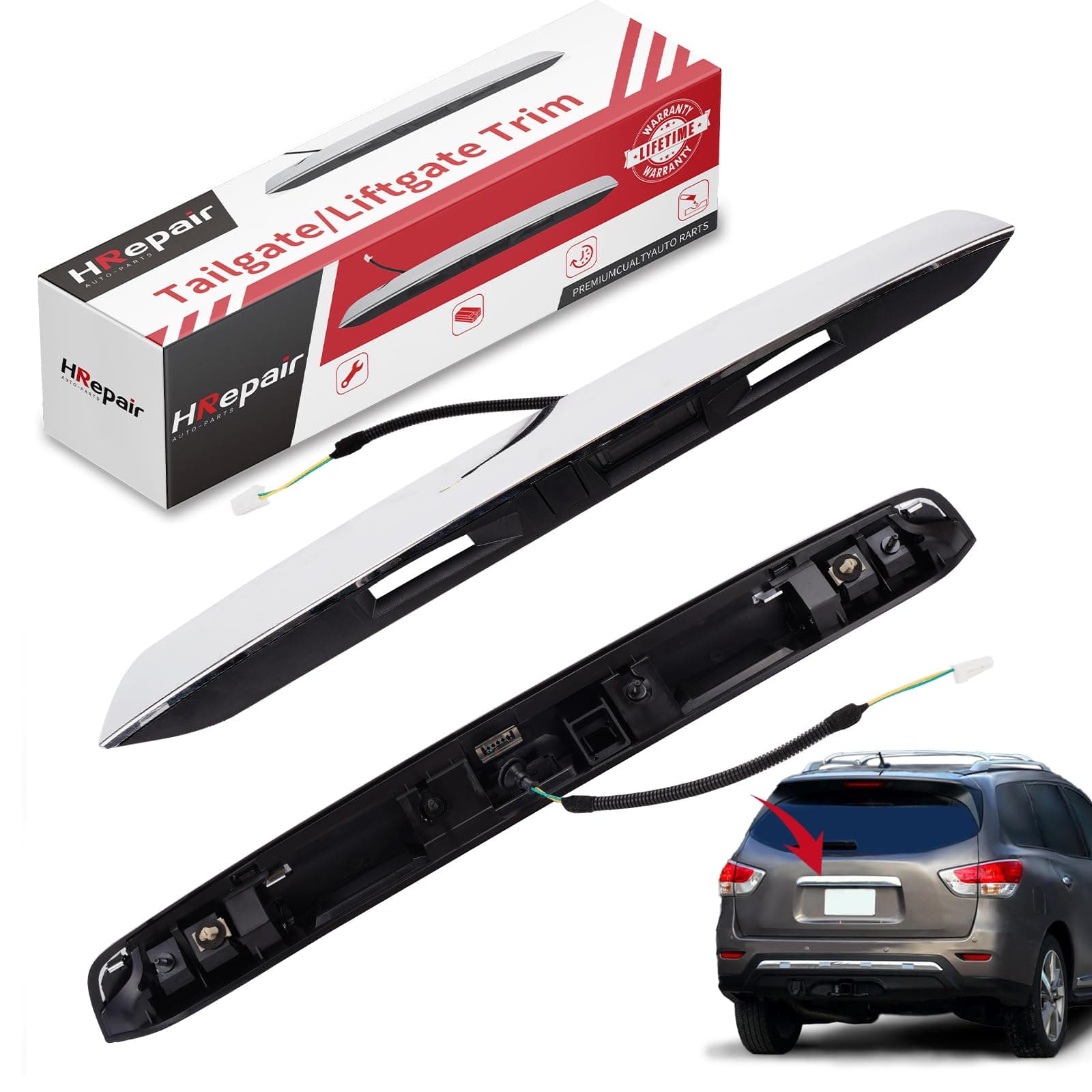 Chrome Tailgate Handle Garnish Finisher Molding,fits for 2013-2019 Nissan Pathfinder Liftgate Handle,Liftgate Trunk Opener,Liftgate Trim 90810-9PG0A