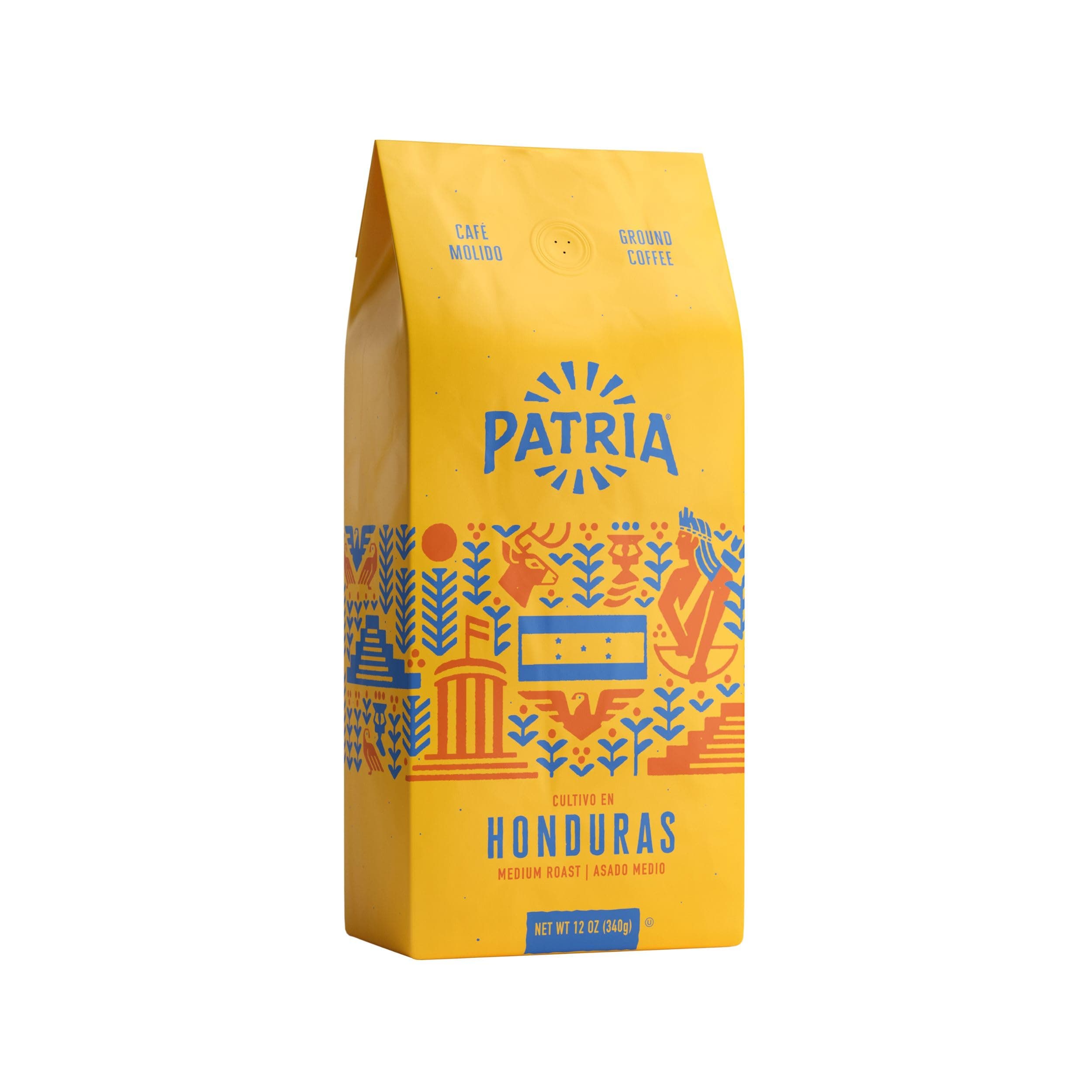 Patria Honduras Medium Roast Ground Coffee, 12oz Bag (Pack of 1)